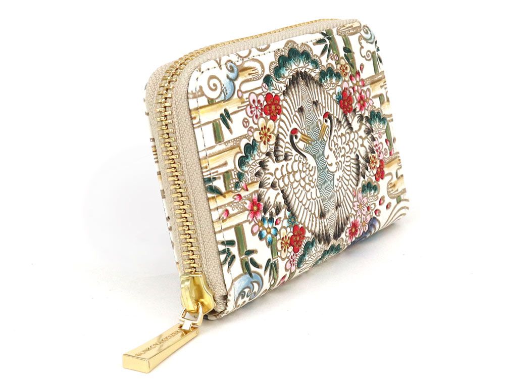 Facing Cranes Pouch Zippered Coin Purse