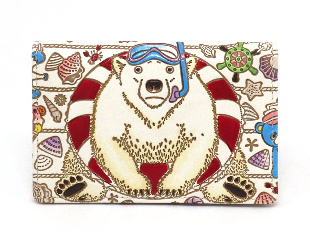 Seaside Bear Double Sided Business Card Case