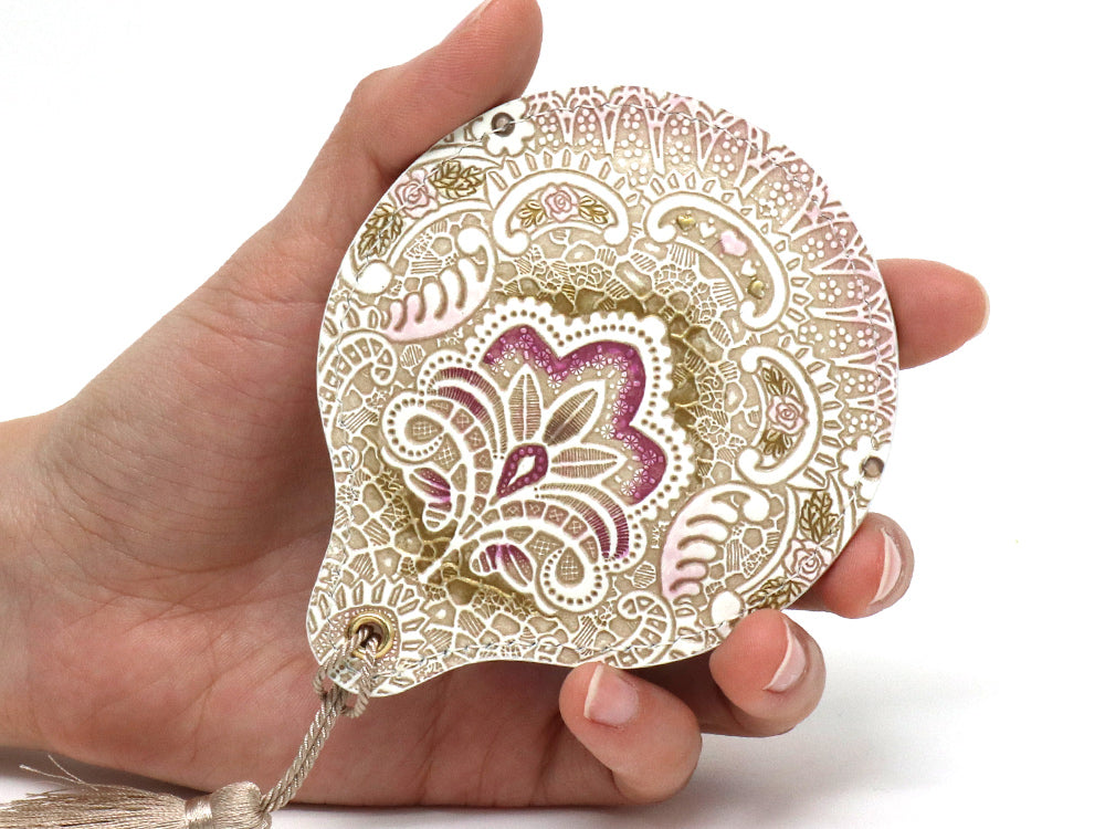 Antique Lace (Pink) Hand Mirror