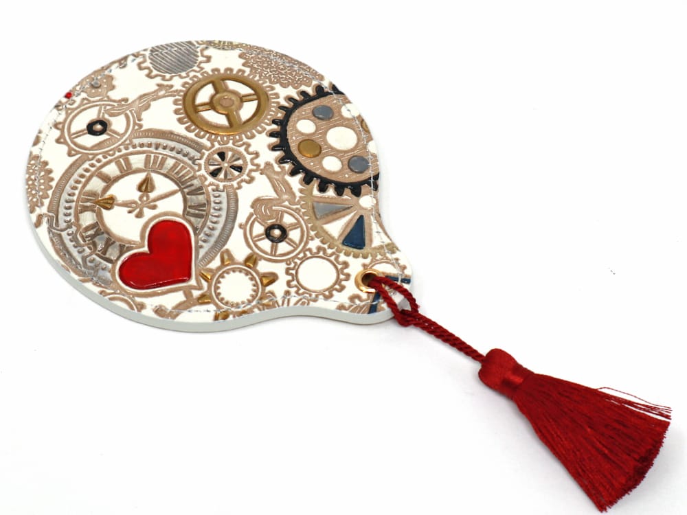 Gears Of Time (Red-Black) Hand Mirror