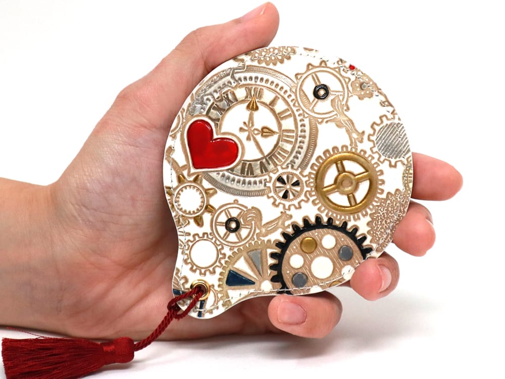 Gears Of Time (Red-Black) Hand Mirror