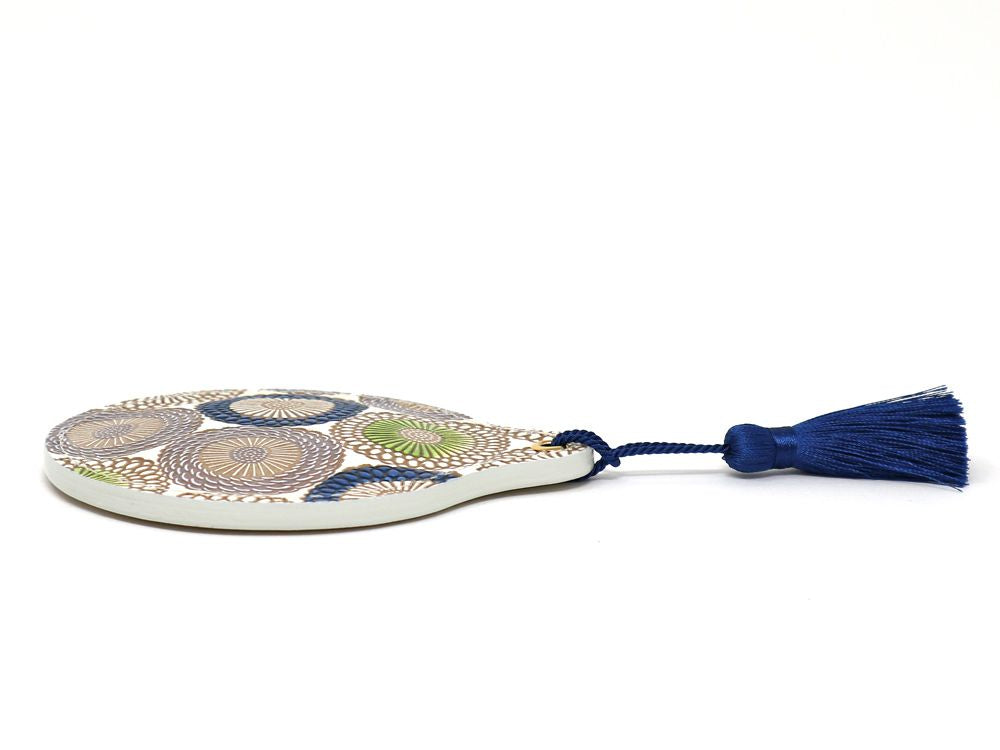 Umbrella Chrysanthemums (Shimmering Blue) Hand Mirror