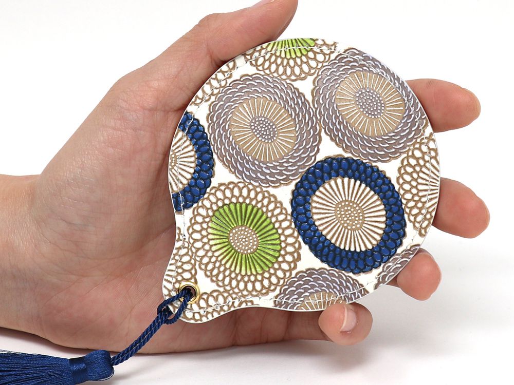 Umbrella Chrysanthemums (Shimmering Blue) Hand Mirror