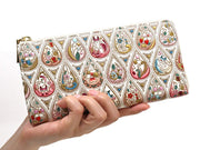Flowers and Cats (Rose) L-shaped Long Wallet