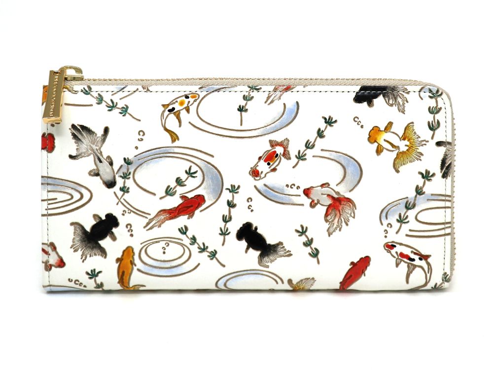 Gold Fishes L-shaped Long Wallet
