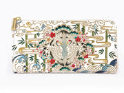 Facing Cranes L-shaped Long Wallet