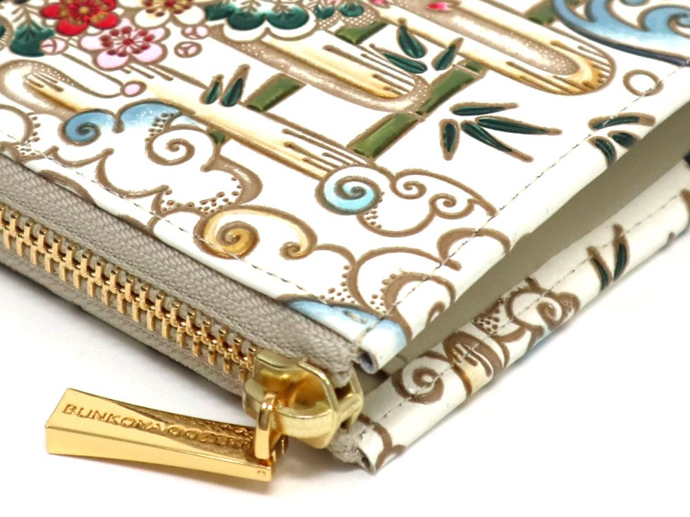 Facing Cranes L-shaped Long Wallet
