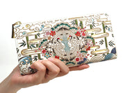 Facing Cranes L-shaped Long Wallet