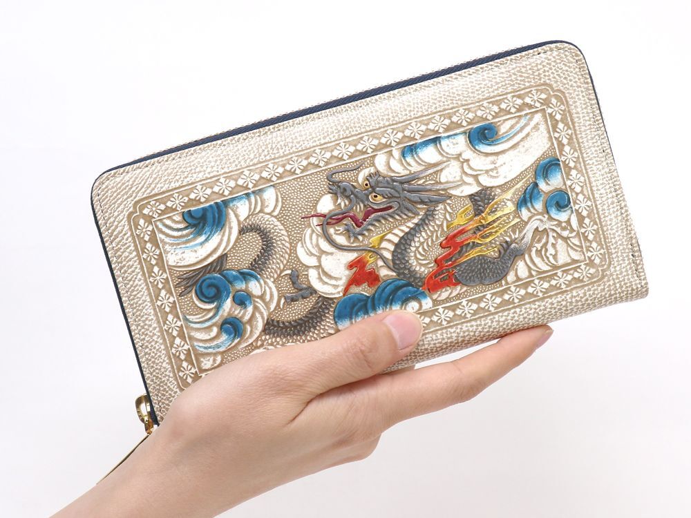 Dragon (Gray) Zippered Long Wallet