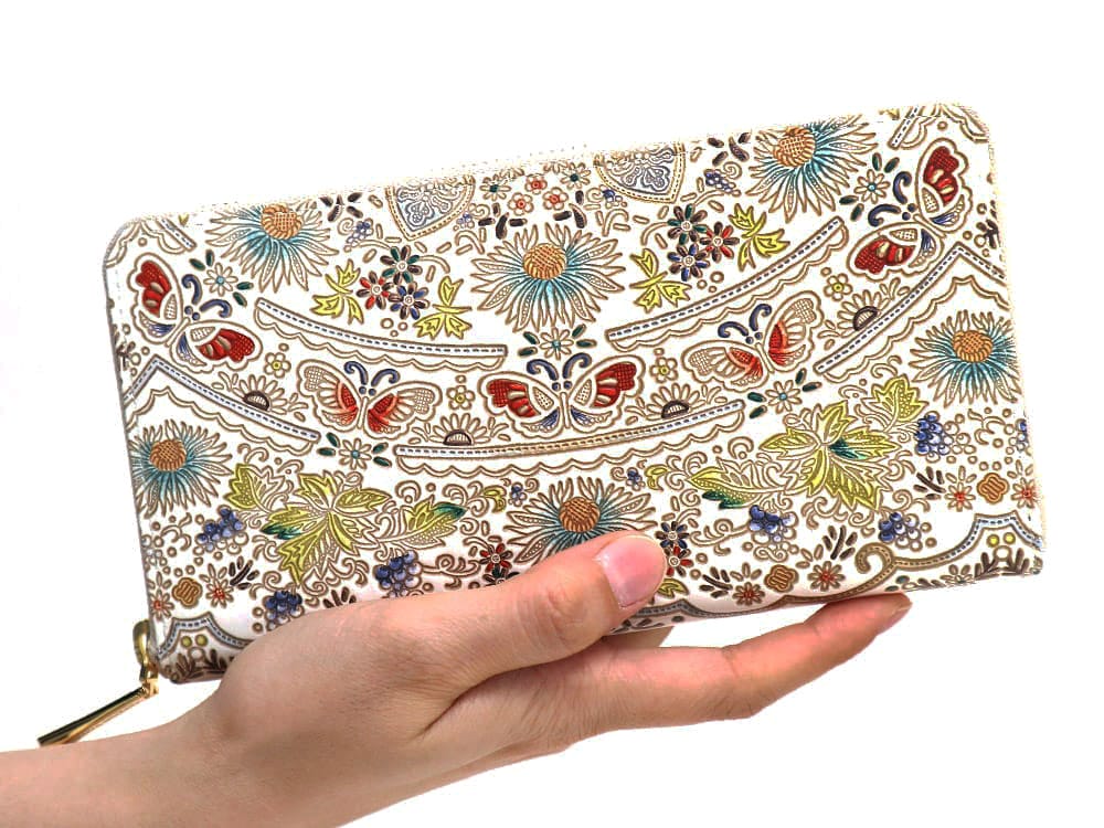 Mo Li Hua - Jasmine Flower (Blue) Zippered Long Wallet