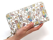 Popcorn Girl (Pastel colors) Zippered Long Wallet
