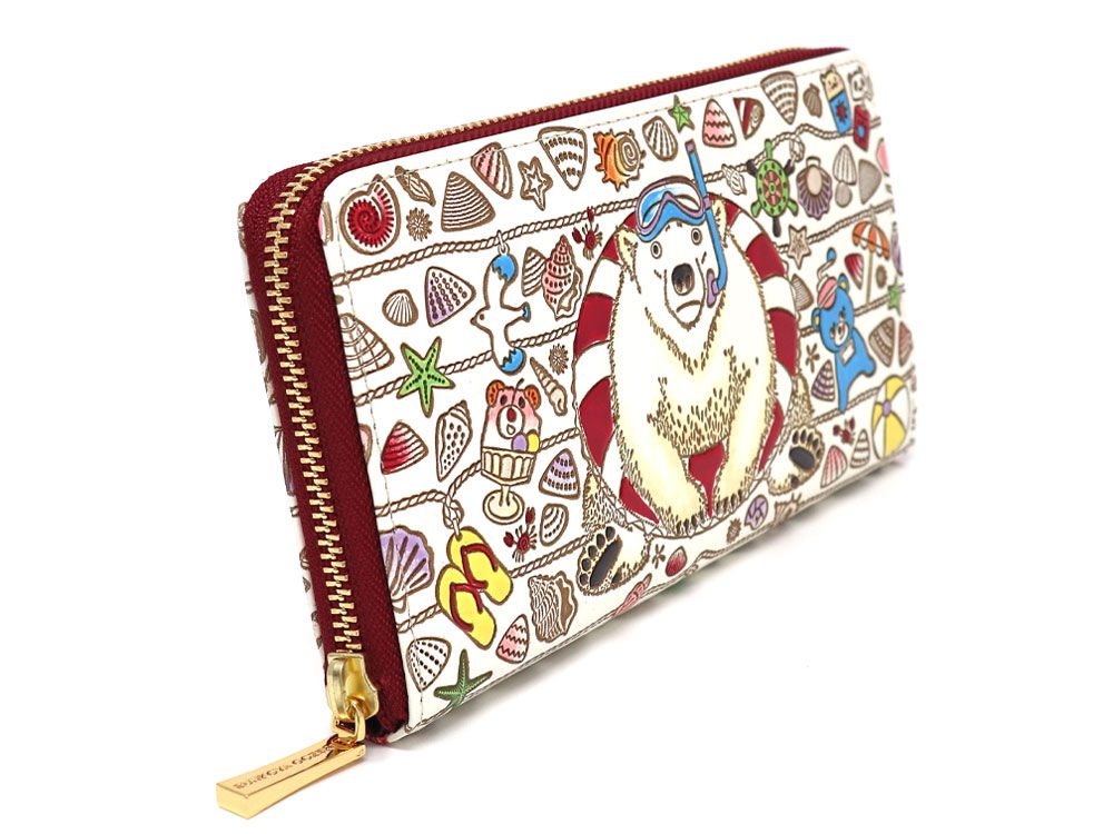 Seaside Bear Zippered Long Wallet