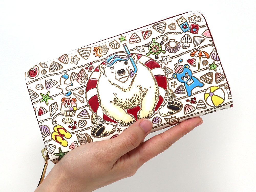 Seaside Bear Zippered Long Wallet