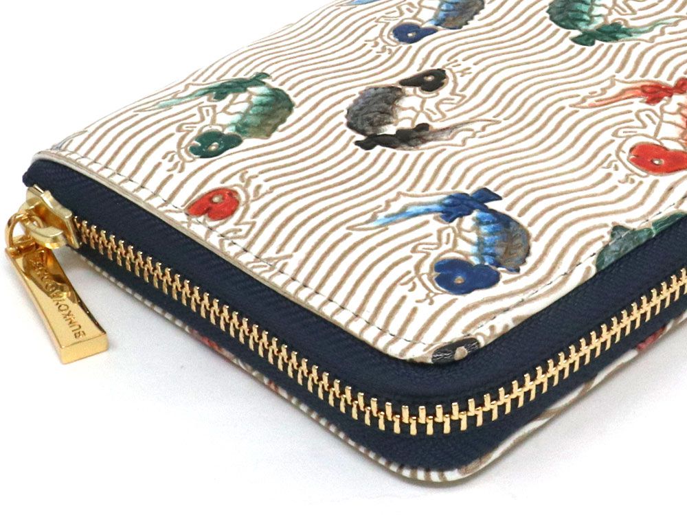 Carps leaping the waterfall  Zippered Long Wallet
