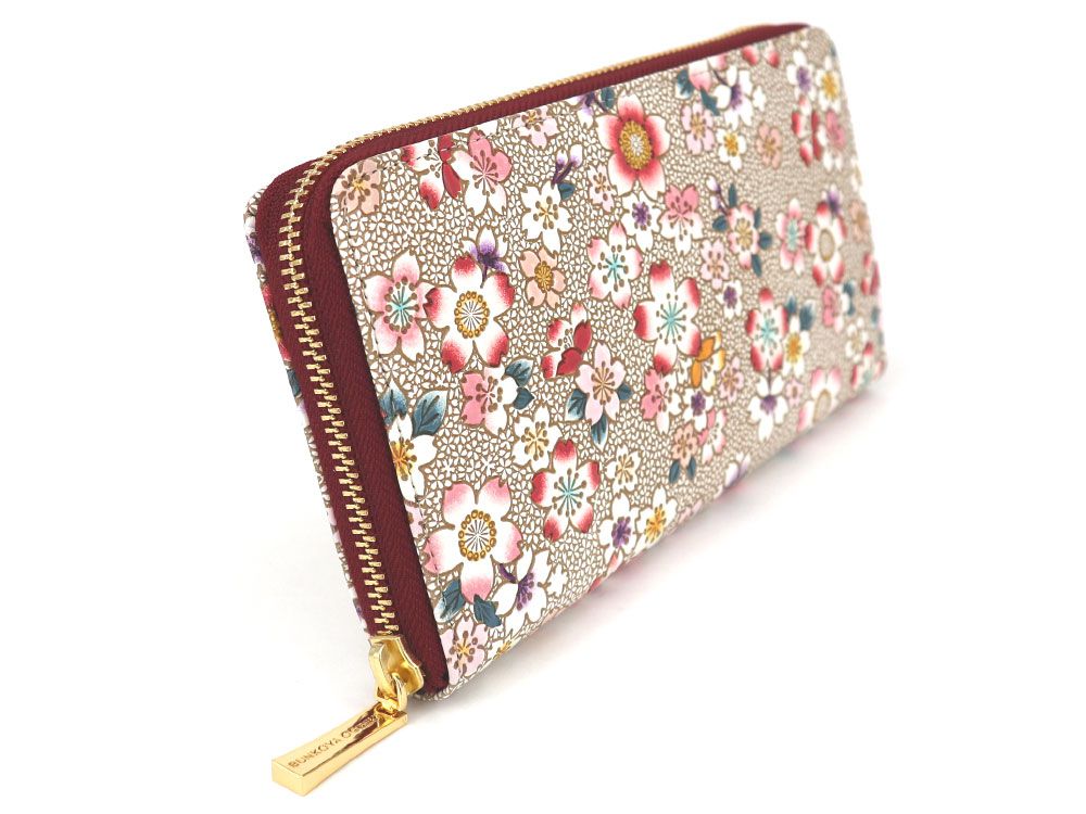 Colorful Cherry Blossoms Zippered Long Wallet