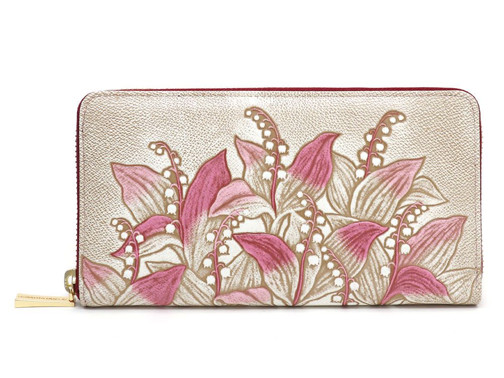 SUZURAN - Lily of the Valley (Pink) Zippered Long Wallet