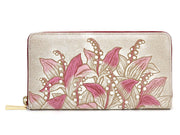 SUZURAN - Lily of the Valley (Pink) Zippered Long Wallet