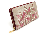 SUZURAN - Lily of the Valley (Pink) Zippered Long Wallet
