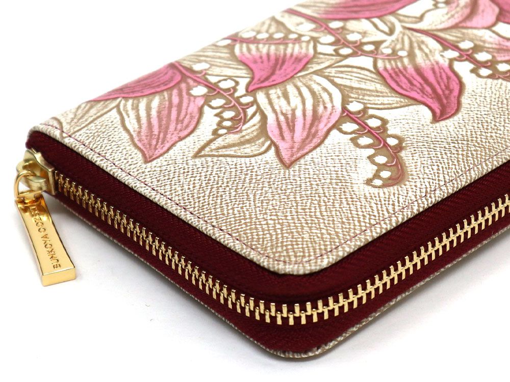 SUZURAN - Lily of the Valley (Pink) Zippered Long Wallet