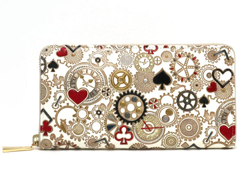 Gears Of Time (Red-Black) Zippered Long Wallet