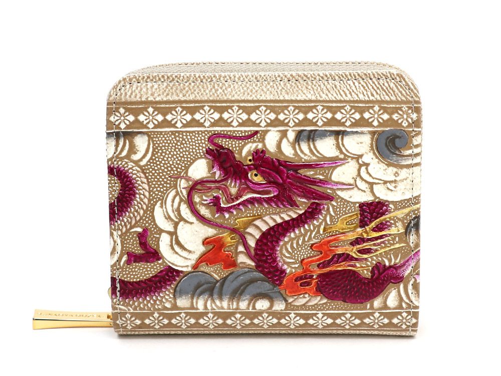 Dragon (Wine) Zip Around Bi-Fold Wallet