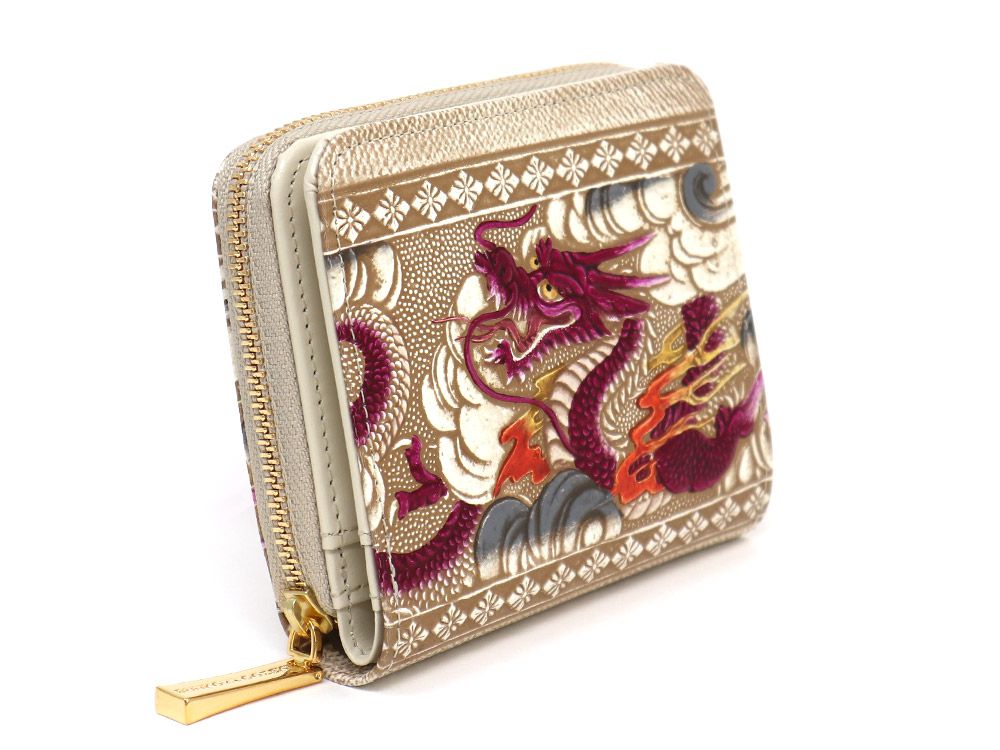 Dragon (Wine) Zip Around Bi-Fold Wallet