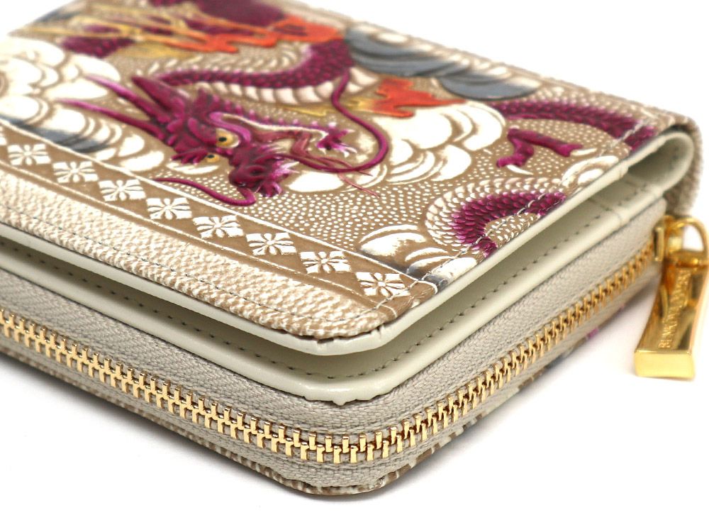 Dragon (Wine) Zip Around Bi-Fold Wallet