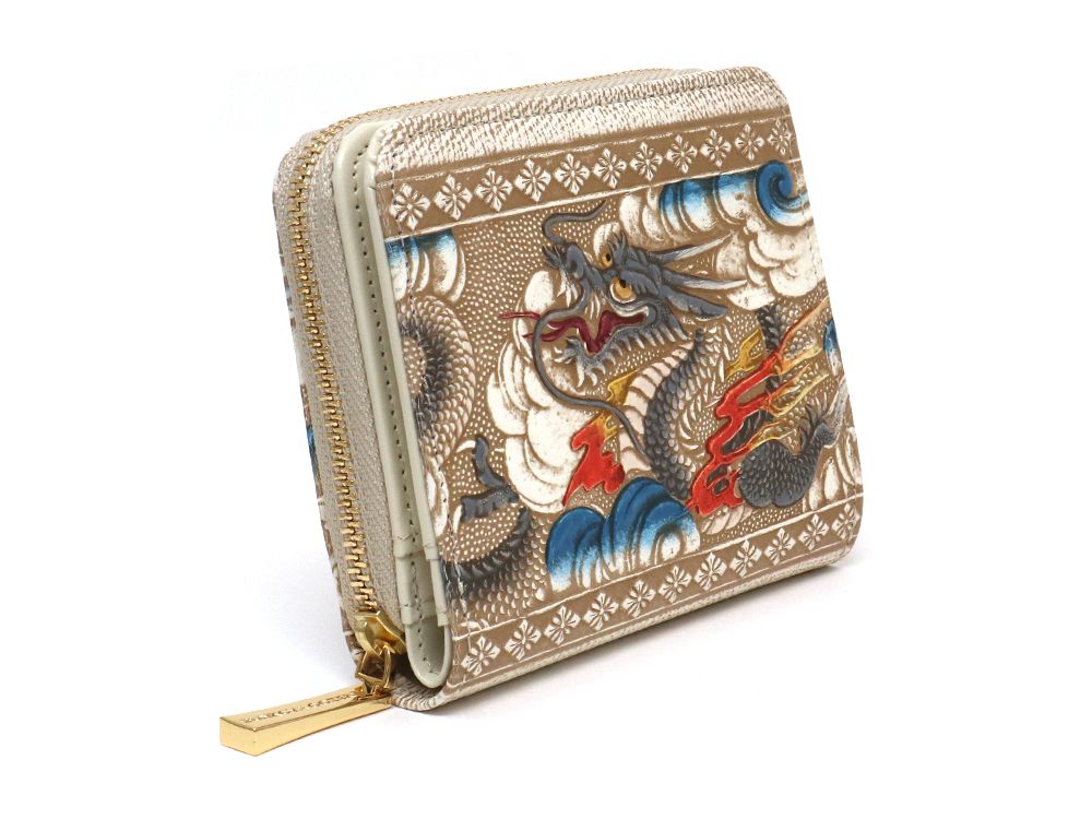 Dragon (Gray) Zip Around Bi-Fold Wallet
