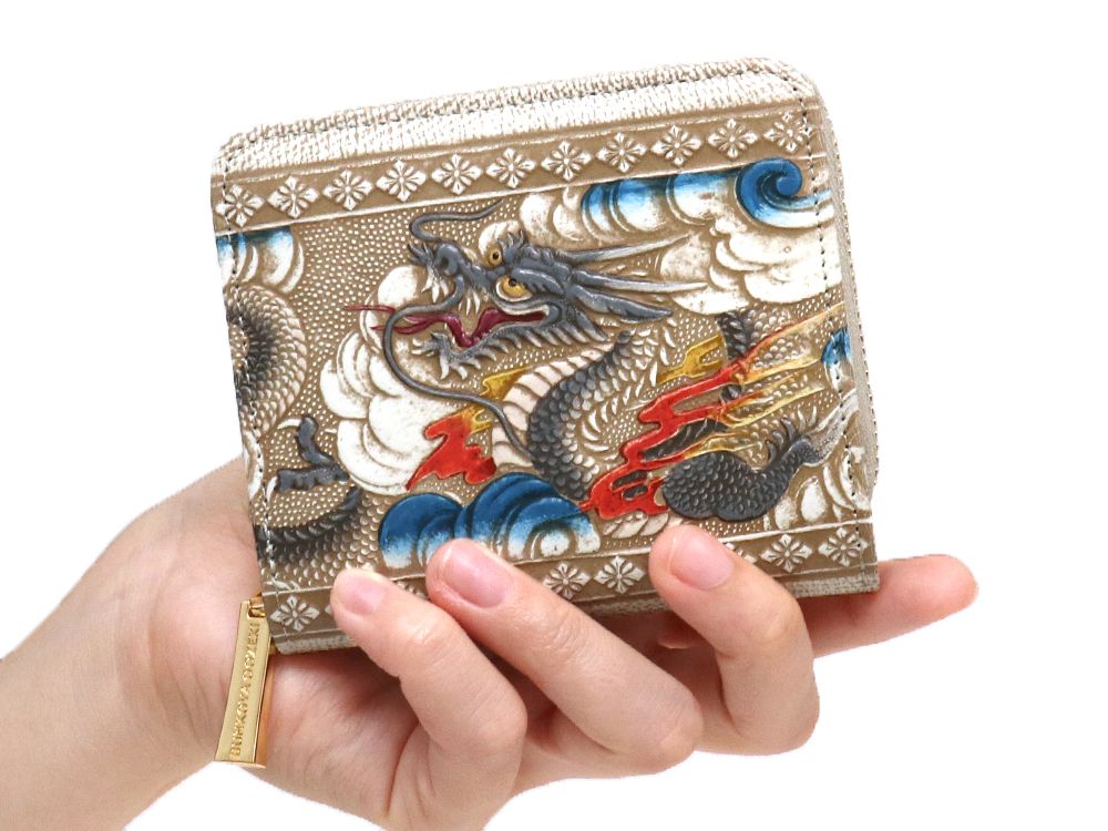 Dragon (Gray) Zip Around Bi-Fold Wallet