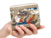Dragon (Gray) Zip Around Bi-Fold Wallet