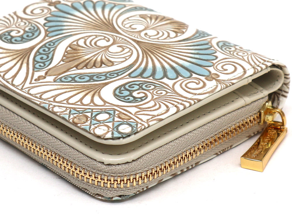Rocaille (Blue) Zip Around Bi-Fold Wallet