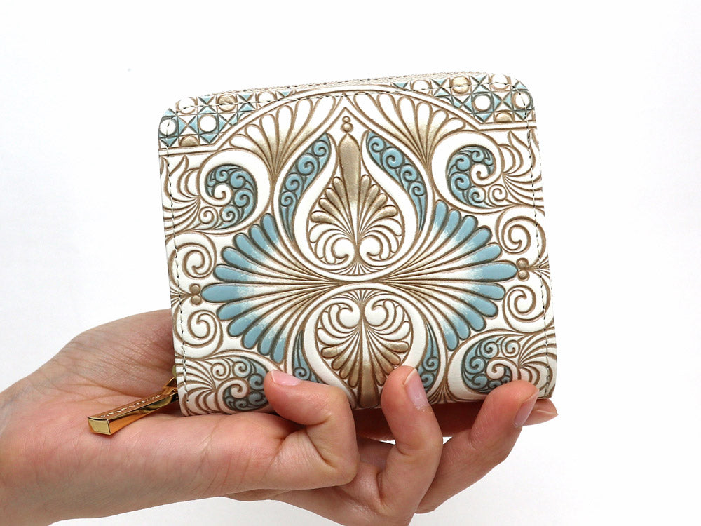 Rocaille (Blue) Zip Around Bi-Fold Wallet