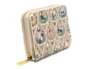 Flowers and Cats (Indigo) Zip Around Bi-Fold Wallet