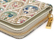 Flowers and Cats (Indigo) Zip Around Bi-Fold Wallet