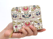Mo Li Hua - Jasmine Flower (Pink) Zip Around Bi-Fold Wallet