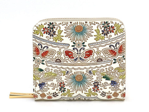 Mo Li Hua - Jasmine Flower (blue) Zip Around Bi-Fold Wallet