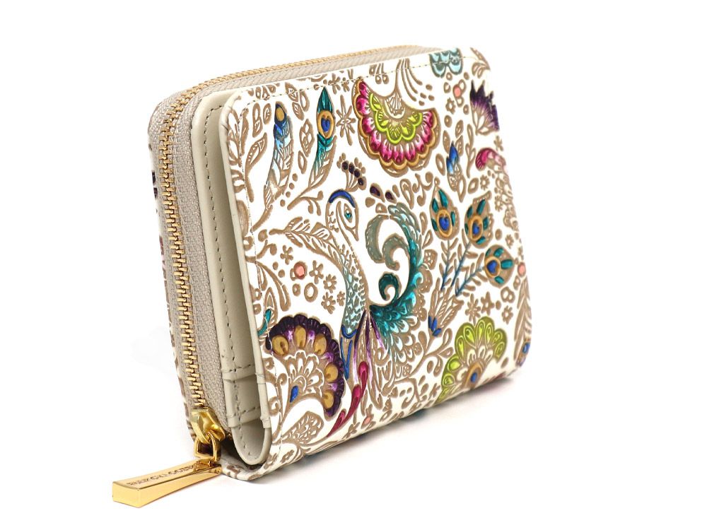 Peacock Zip Around Bi-Fold Wallet
