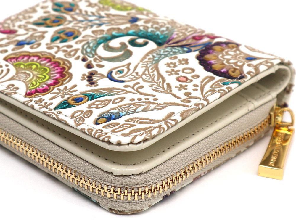 Peacock Zip Around Bi-Fold Wallet