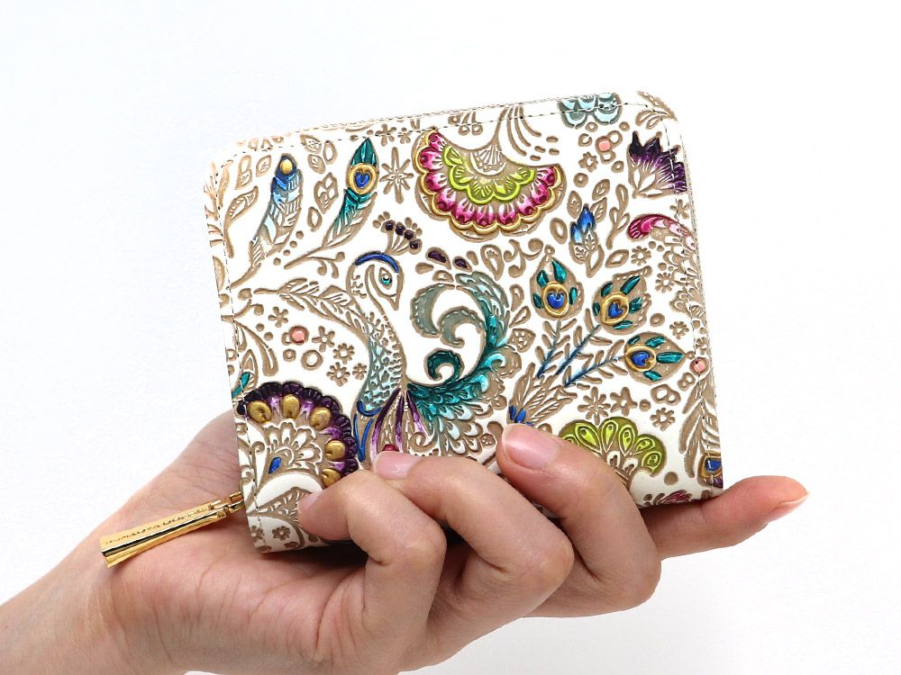 Peacock Zip Around Bi-Fold Wallet