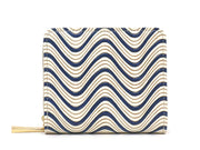 YOKONAMI Waves (Navy) Zip Around Bi-Fold Wallet
