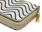 YOKONAMI Waves (Navy) Zip Around Bi-Fold Wallet