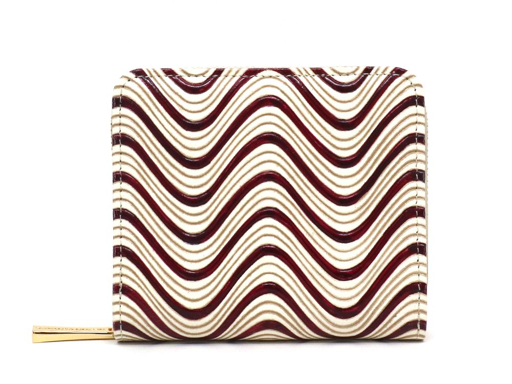 YOKONAMI Waves (Wine) Zip Around Bi-Fold Wallet