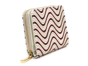 YOKONAMI Waves (Wine) Zip Around Bi-Fold Wallet