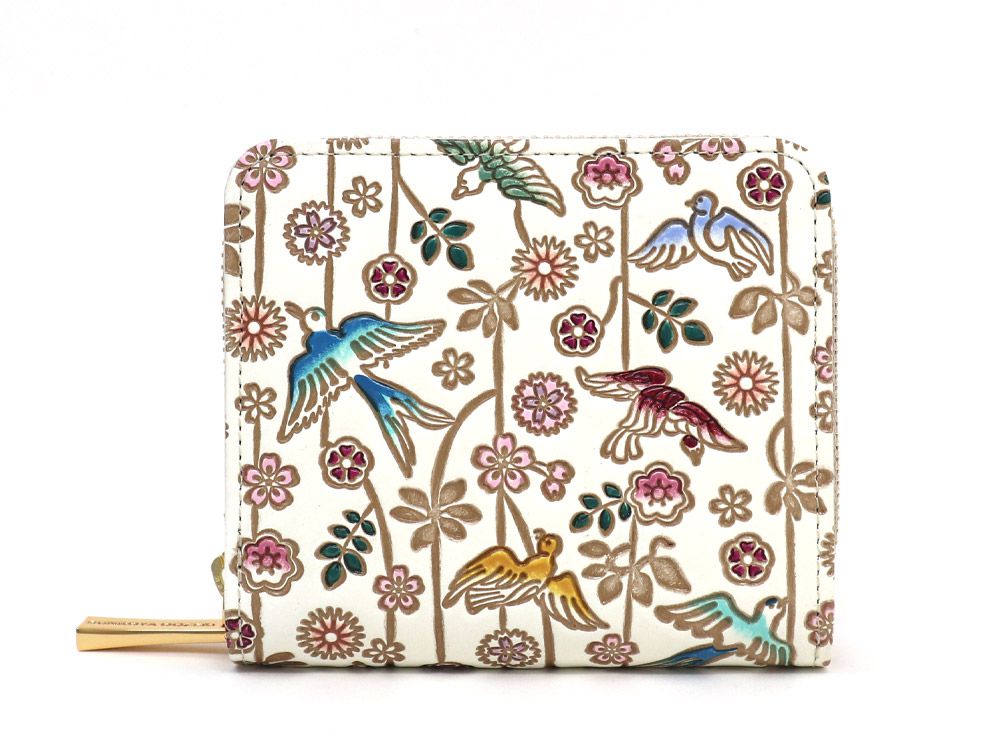 Birds and Cherry Blossoms Zip Around Bi-Fold Wallet