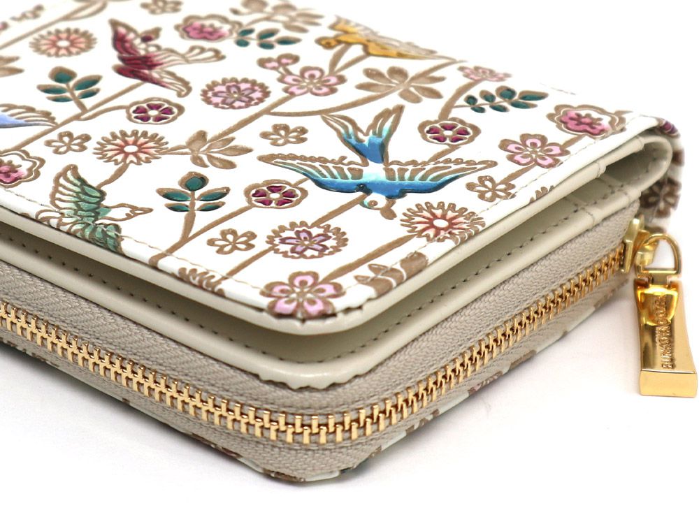 Birds and Cherry Blossoms Zip Around Bi-Fold Wallet