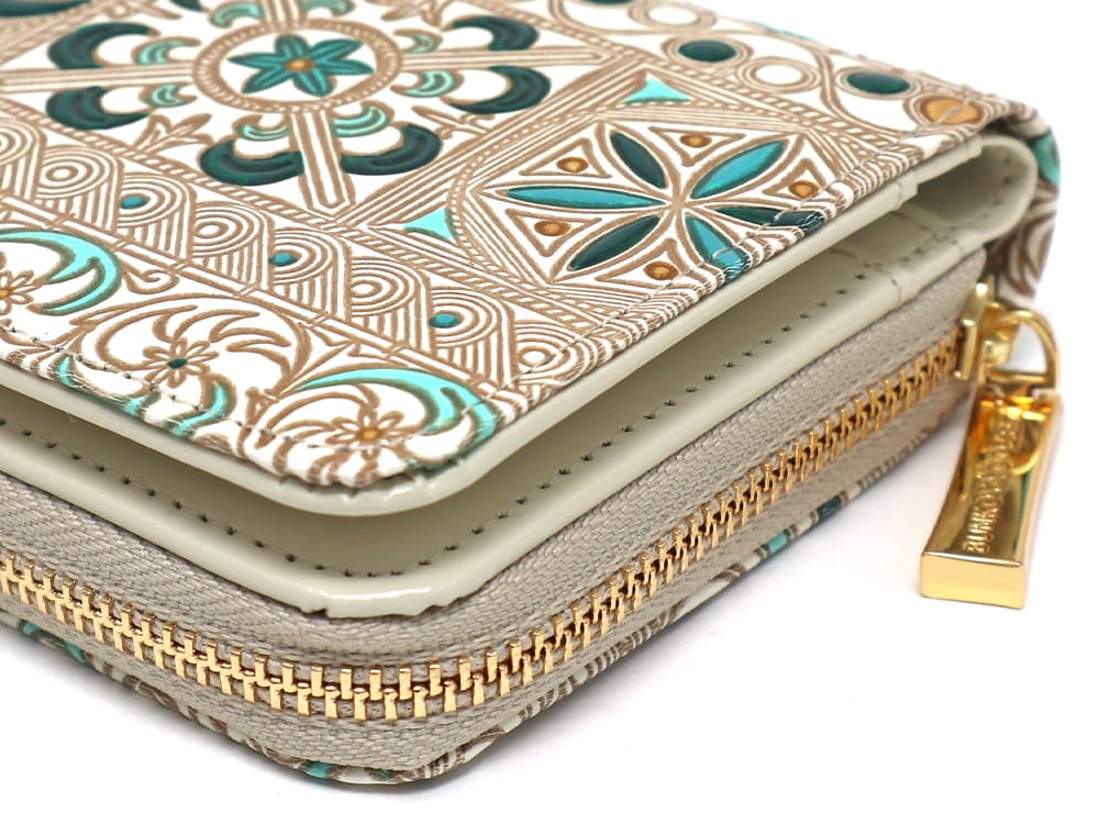 KINSHA - Persia Tiles (Green) Zip Around Bi-Fold Wallet