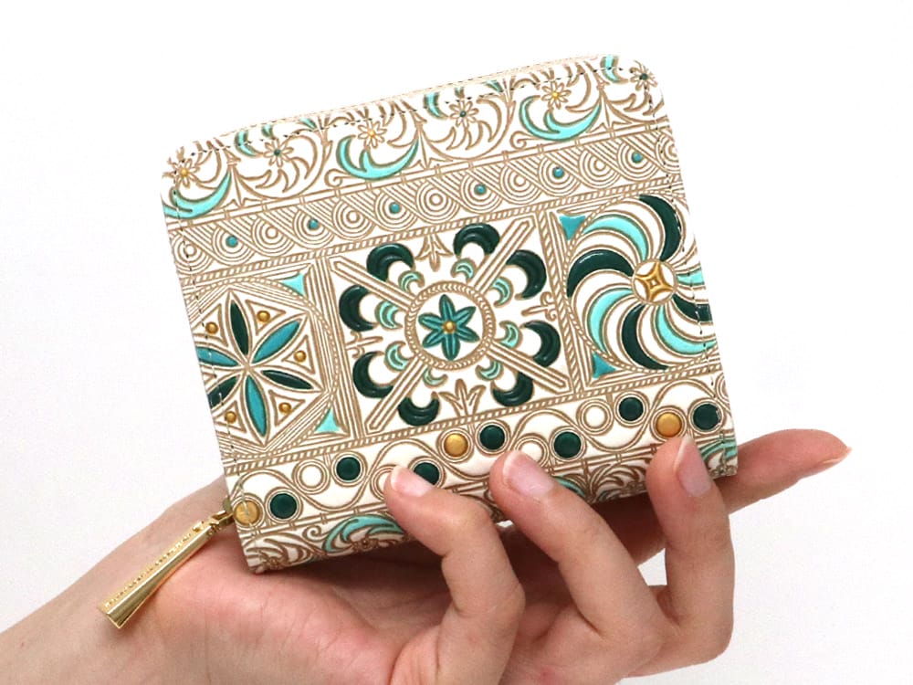 KINSHA - Persia Tiles (Green) Zip Around Bi-Fold Wallet
