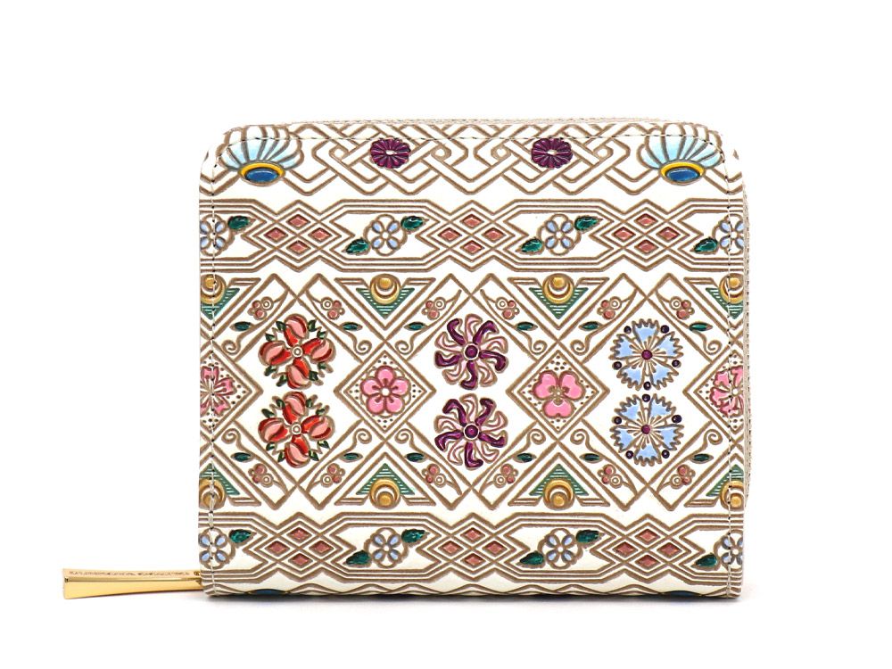 HANABISHI - Traditional Flower Patterns Zip Around Bi-Fold Wallet
