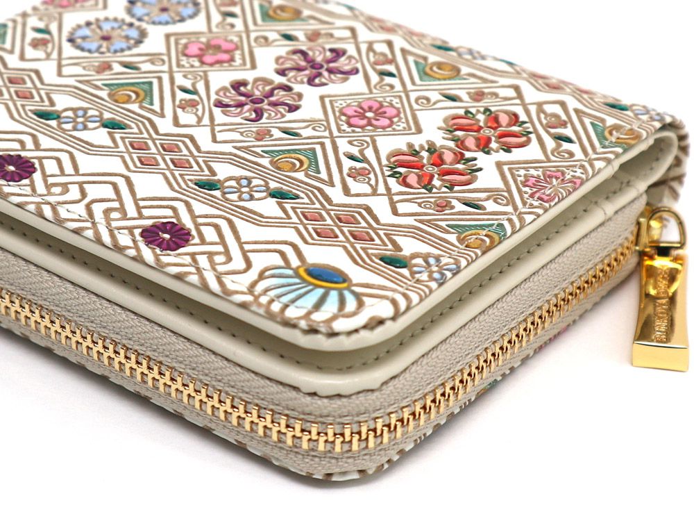 HANABISHI - Traditional Flower Patterns Zip Around Bi-Fold Wallet