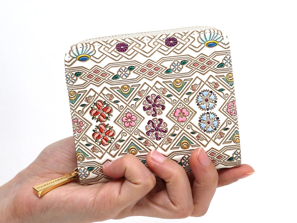 HANABISHI - Traditional Flower Patterns Zip Around Bi-Fold Wallet